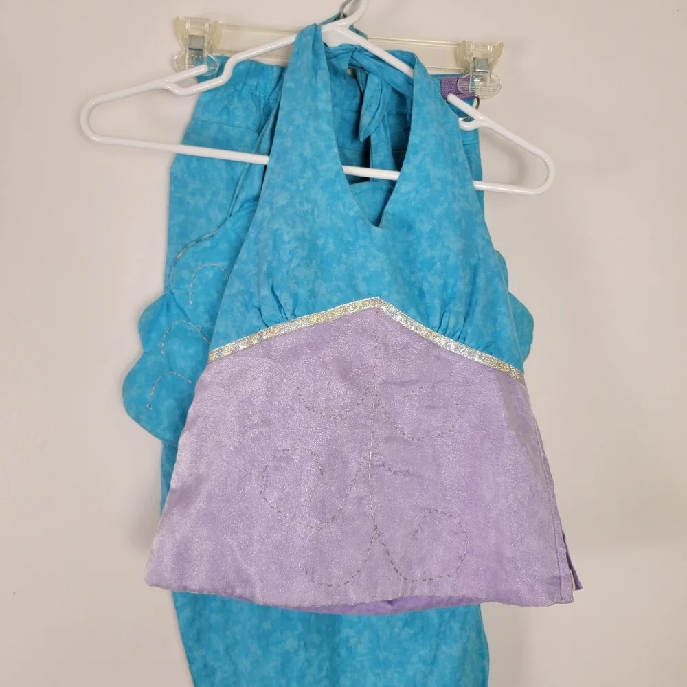 Hand Crafted Aqua & Purple Kids Mermaid Costume Beautifully Made XS- S